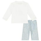 Baby Boys Ivory & Blue Barocco Trousers Set, 1, hi-res