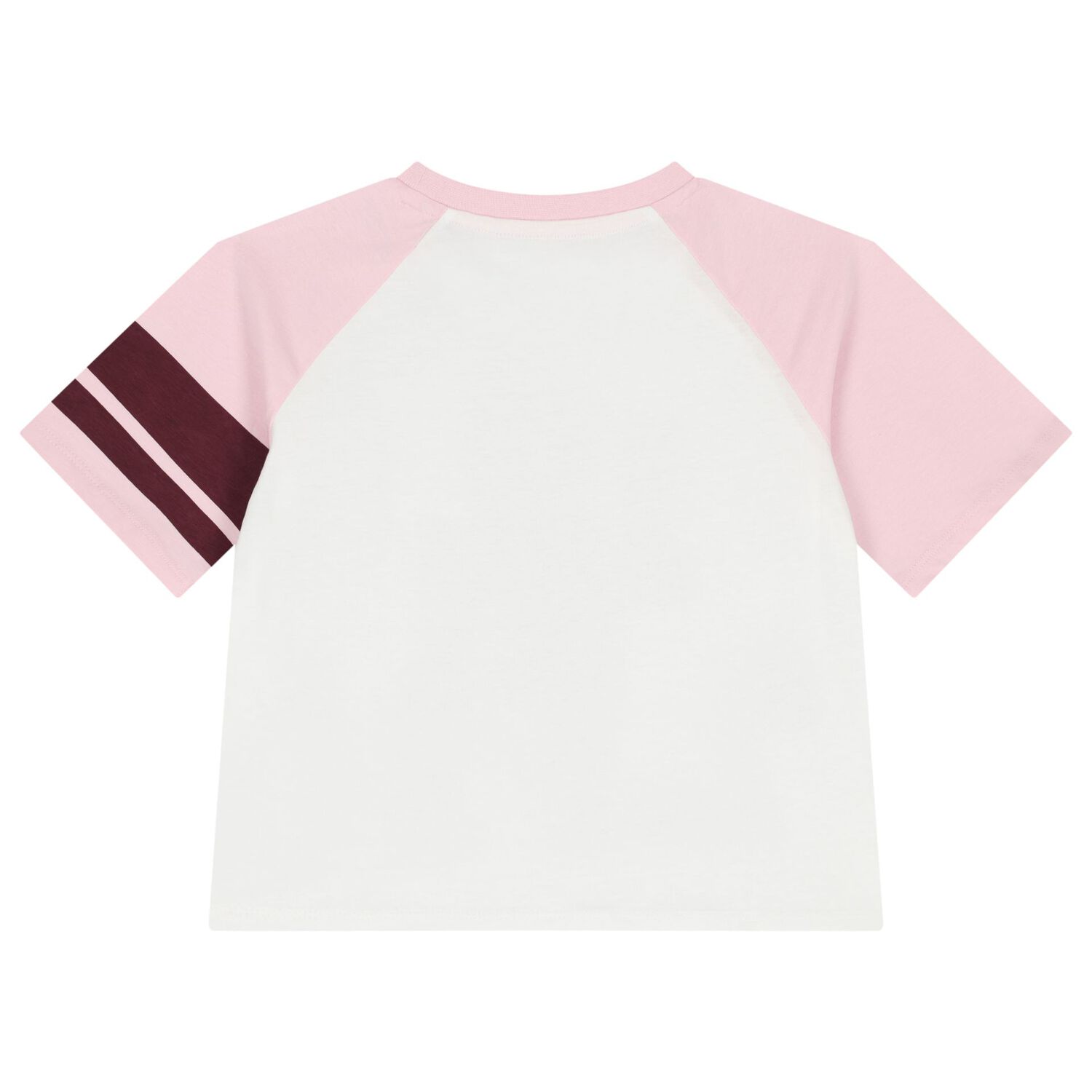 Girls Ivory & Pink Embellished Logo T-Shirt, 1, hi-res