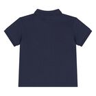 Younger Boys Navy Logo Polo Shirt, 4, hi-res