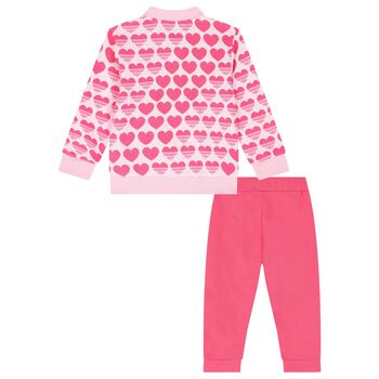 Younger Girls Pink Logo Tracksuit
