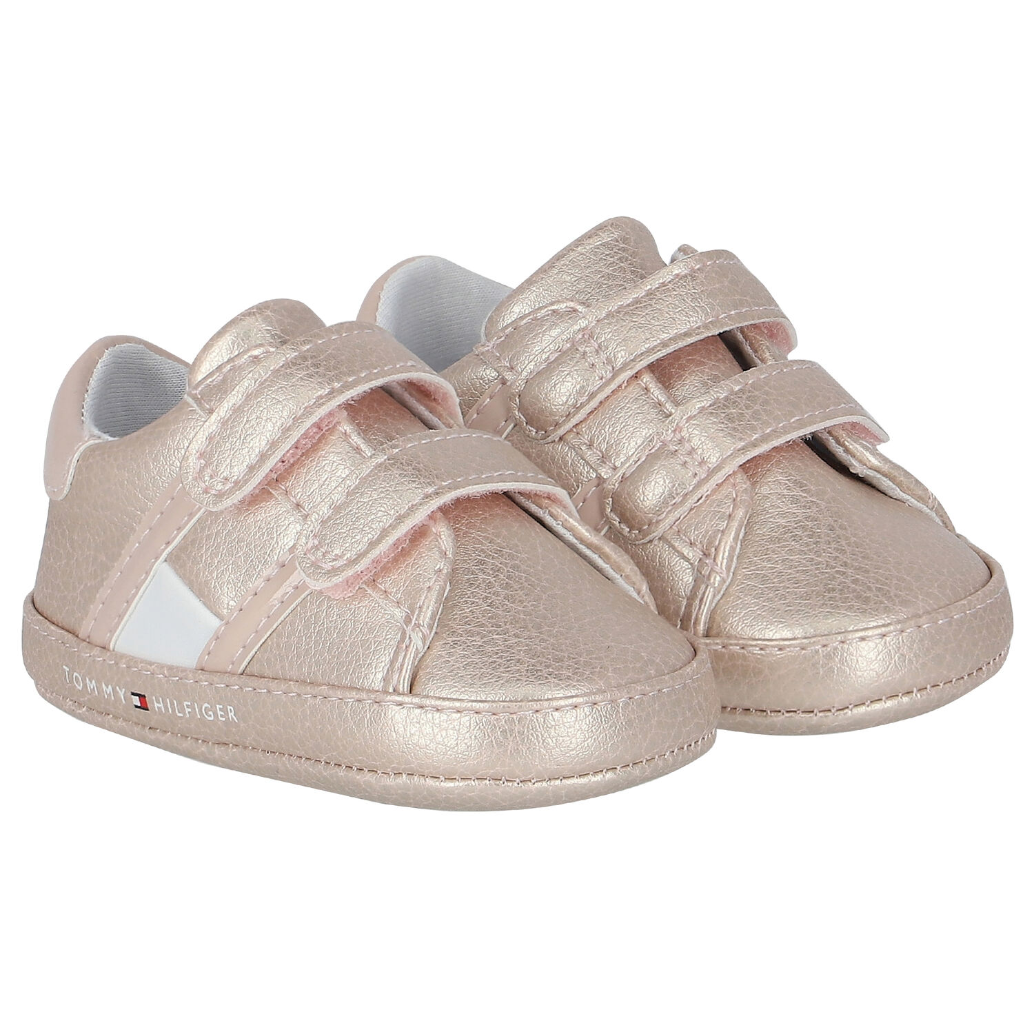 Baby Girls White & Silver Glitter Pre Walker Shoes, 1, hi-res