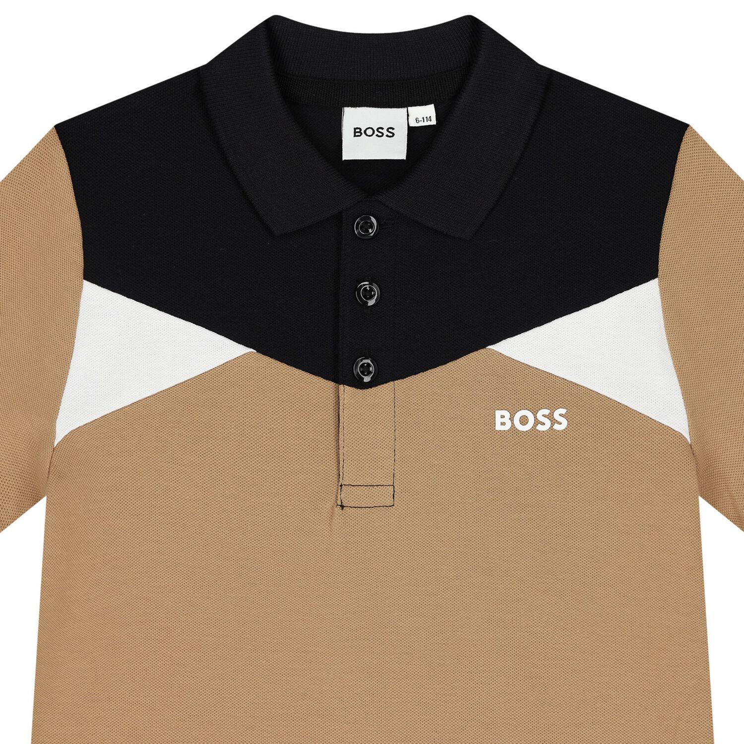 Boys Beige Logo Polo Shirt, 1, hi-res