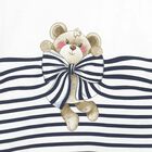 Younger Girls White & Navy Blue Leggings Set, 1, hi-res