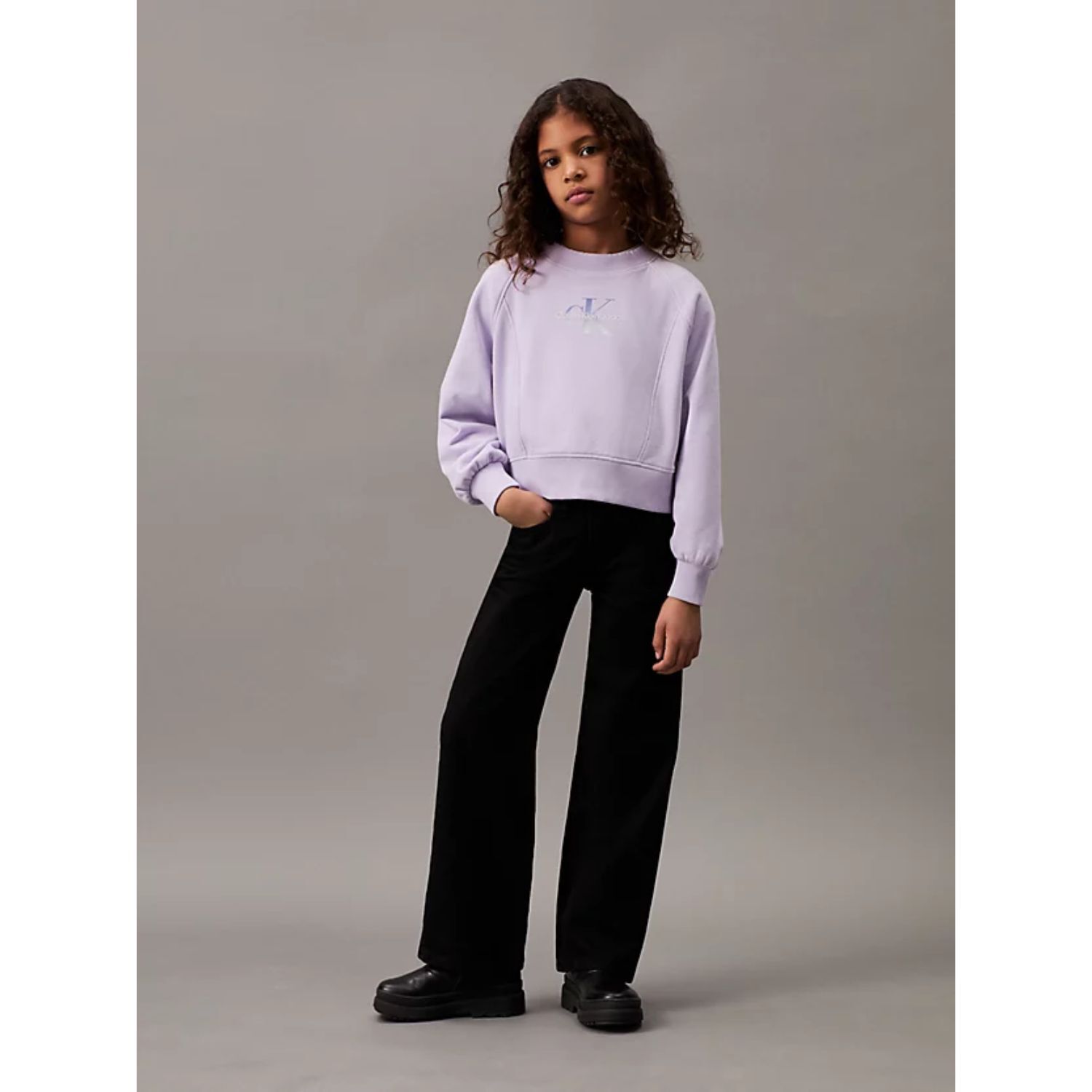 Girls Purple Logo Sweatshirt, 1, hi-res