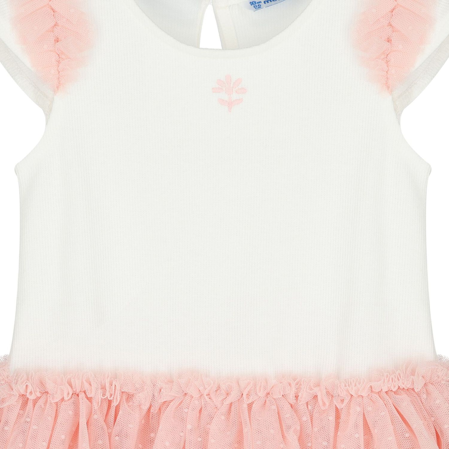 Younger Girls Ivory & Pink Dress, 2, hi-res