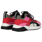 Girls Pink Faux Leather Trainers, 1, hi-res