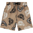 Boys Beige Thomas Bear Swim Shorts, 1, hi-res