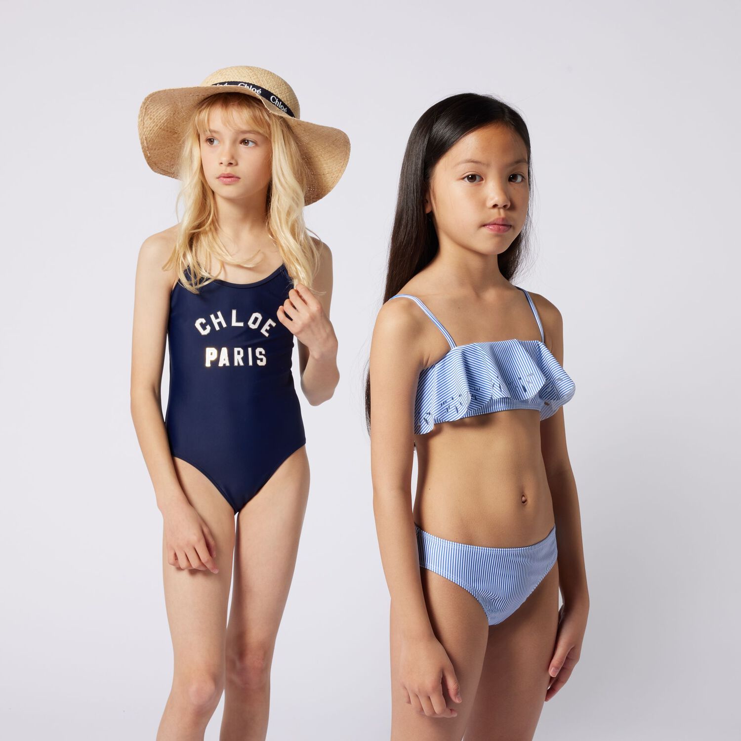 Girls Navy Blue Logo Swimsuit, 1, hi-res image number null