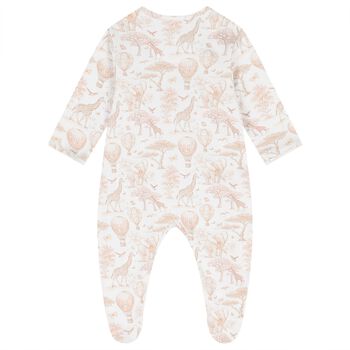 White & Beige Africa Babygrow