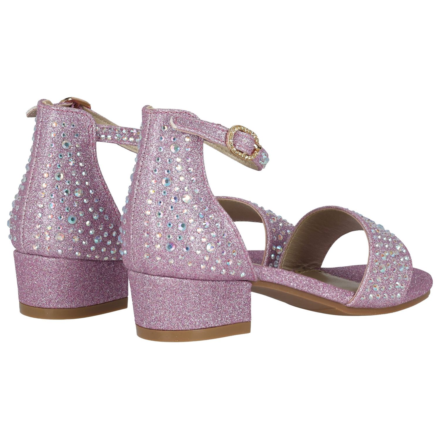 Girls Pink Embellished Sandals, 2, hi-res