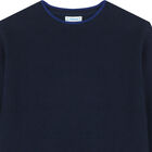 Boys Navy Knitted Sweatshirt, 4, hi-res