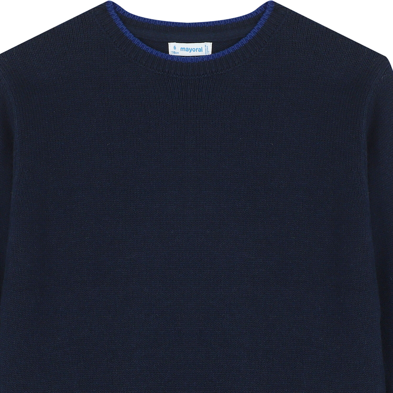 Boys Navy Knitted Sweatshirt, 4, hi-res
