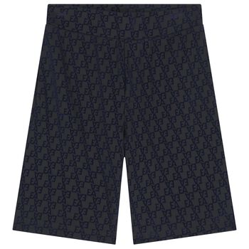 Boys Black & Navy Blue Logo Shorts