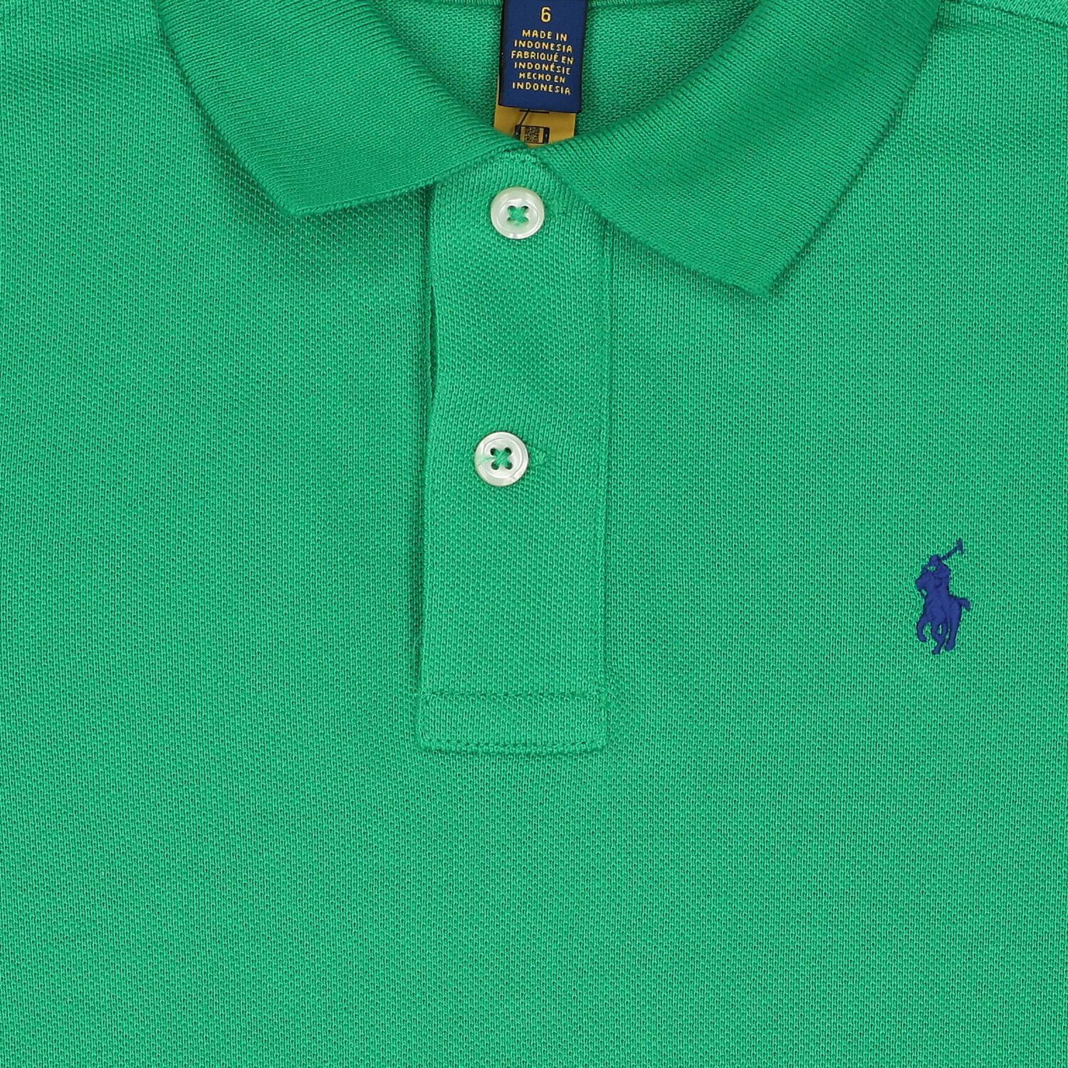 Boys Green Logo Polo Shirt, 1, hi-res