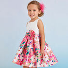 Girls White & Pink Floral Dress, 1, hi-res