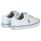 Boys White Logo Trainers, 1, hi-res