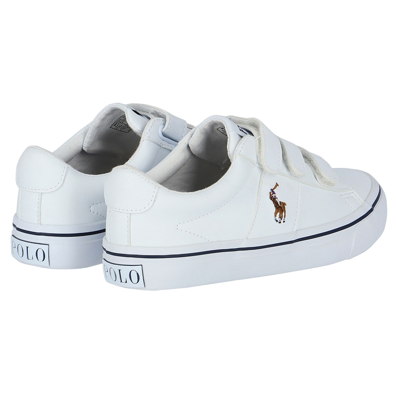 Boys White Logo Trainers, 1, hi-res