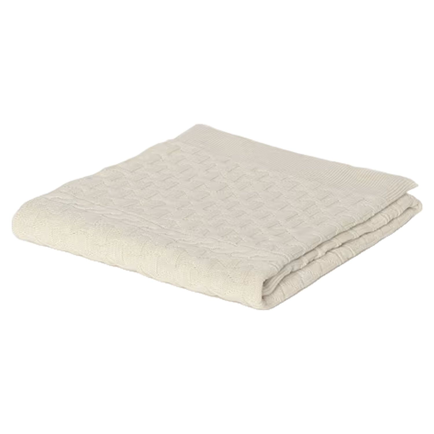 Beige Cable Knit Baby Blanket, 1, hi-res