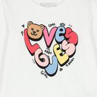 Girls White Logo Long Sleeve Top, 1, hi-res