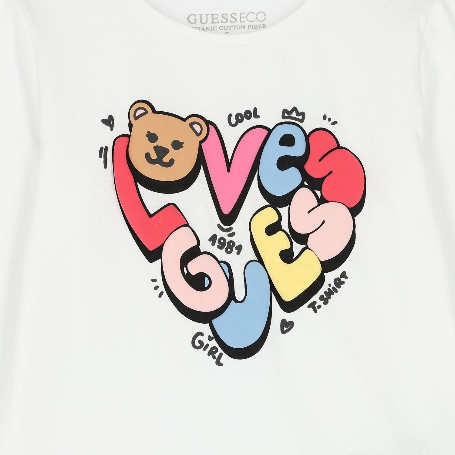 Girls White Logo Long Sleeve Top, 1, hi-res