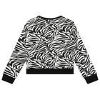 Girls Black & White Logo Sweatshirt, 2, hi-res