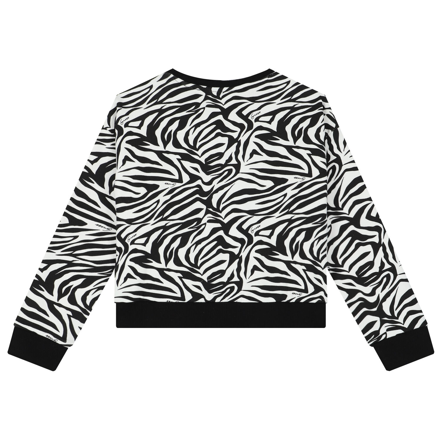 Girls Black & White Logo Sweatshirt, 2, hi-res
