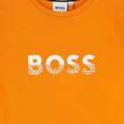 Boys Orange Logo Long Sleeve Top, 1, hi-res