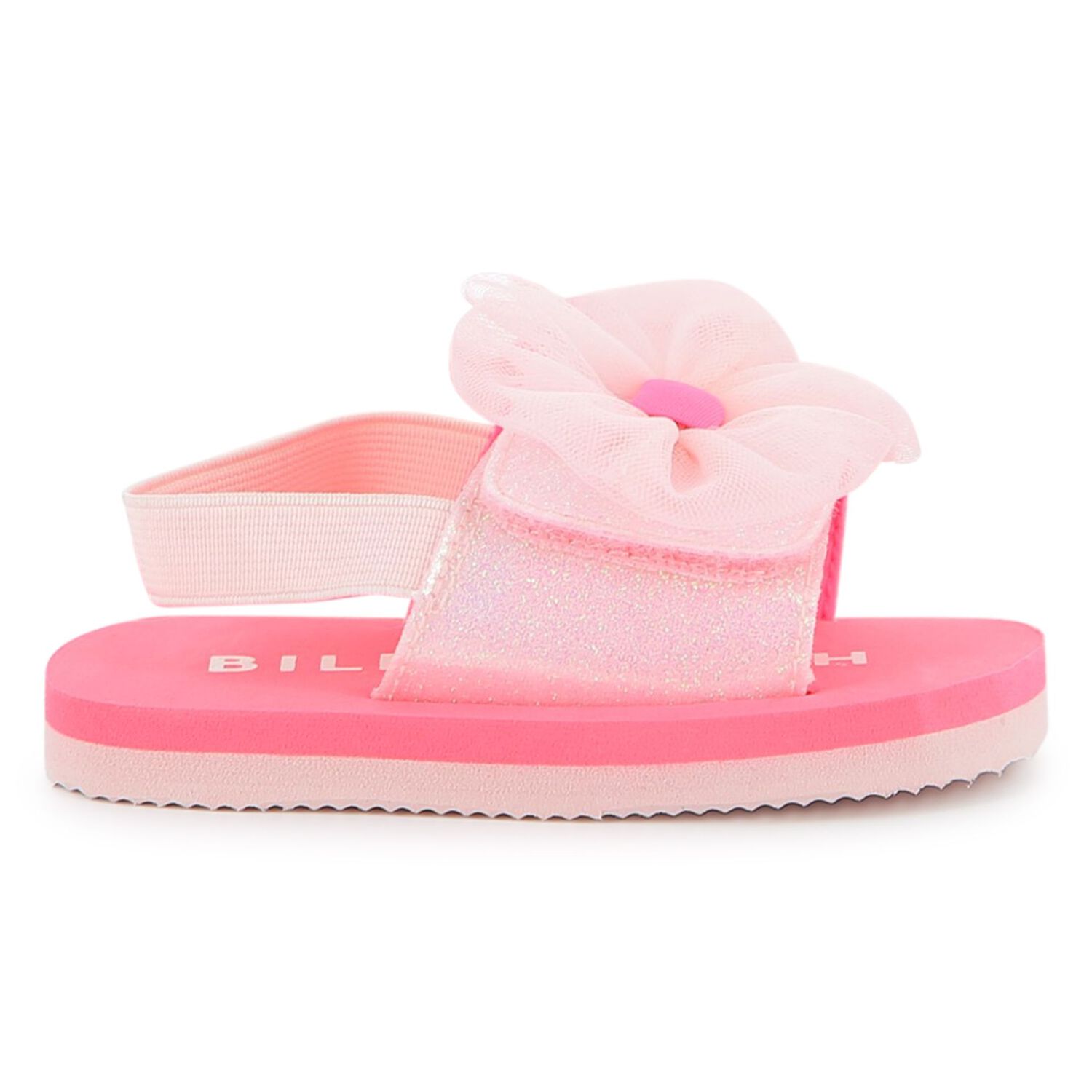 Girls Pink Flower Sandals, 1, hi-res