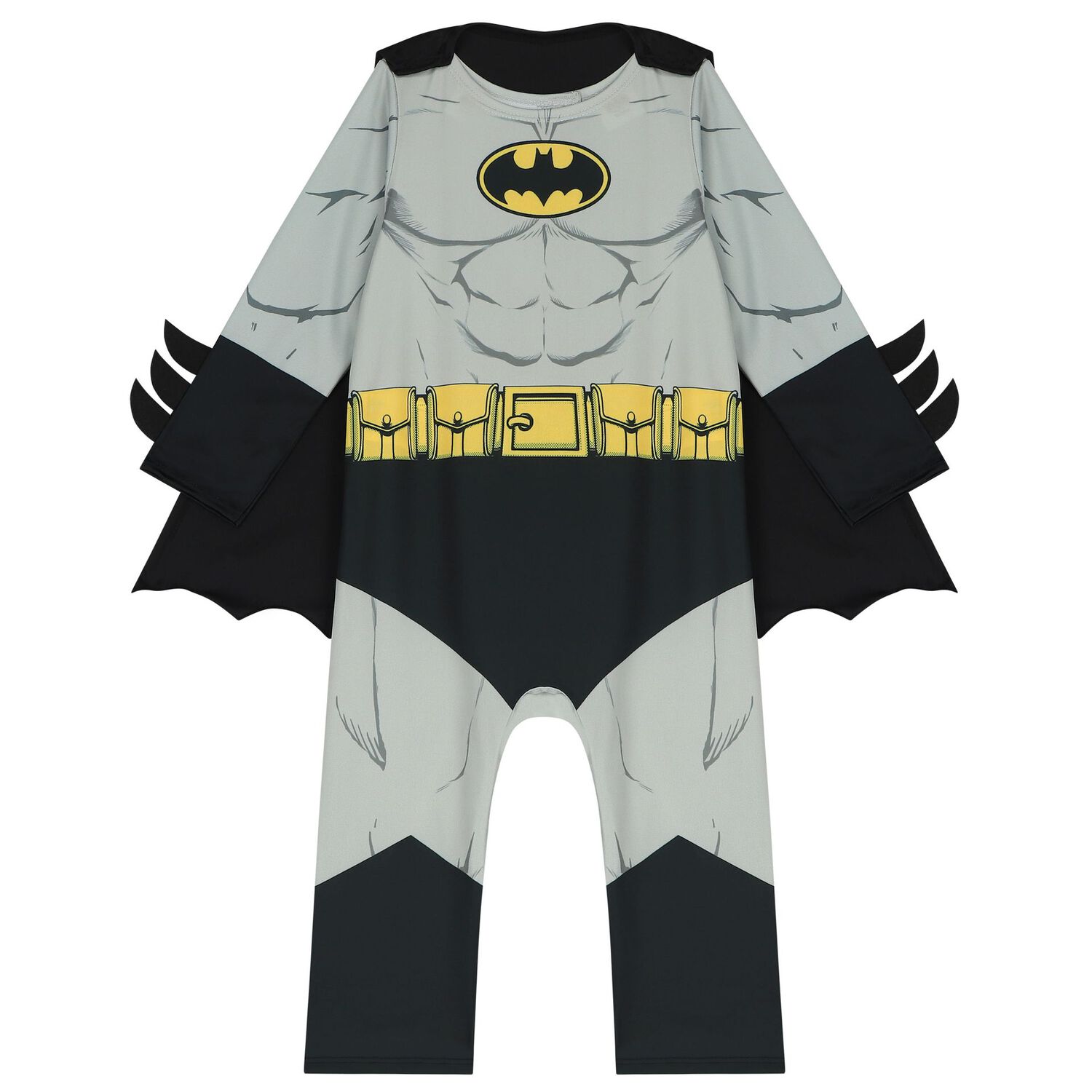 Younger Boys Black & Grey Batman Costume, 1, hi-res