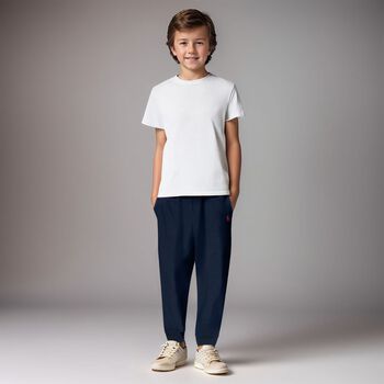 Boys Navy Logo Joggers