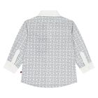 Younger Boys White & Black Logo Shirt, 1, hi-res