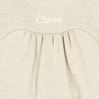 Younger Girls Beige Logo Dress, 1, hi-res