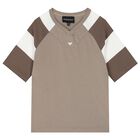 Boys Beige Logo T-Shirt, 2, hi-res