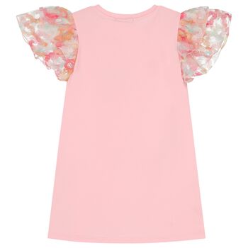 Girls Pink Bag Logo Dress