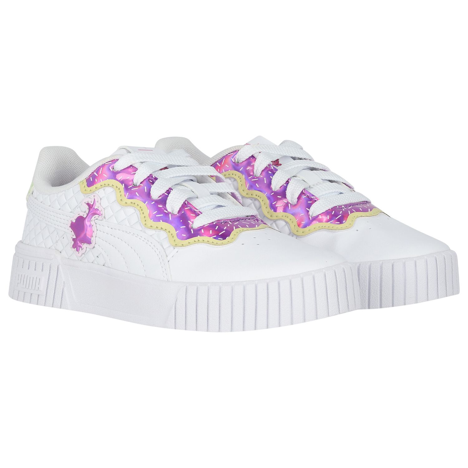 Girls White & Pink Trolls Carina 2.0 Trainers, 1, hi-res image number null