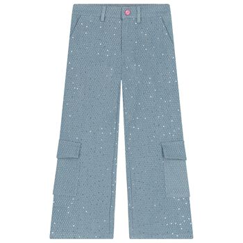 Girls Blue Embellished Trousers