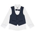 Boys Navy & White Suit Set, 1, hi-res