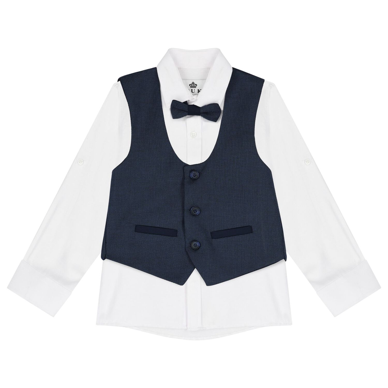 Boys Navy & White Suit Set, 1, hi-res image number null