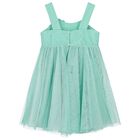 Girls Blue Flower Tulle Dress, 2, hi-res