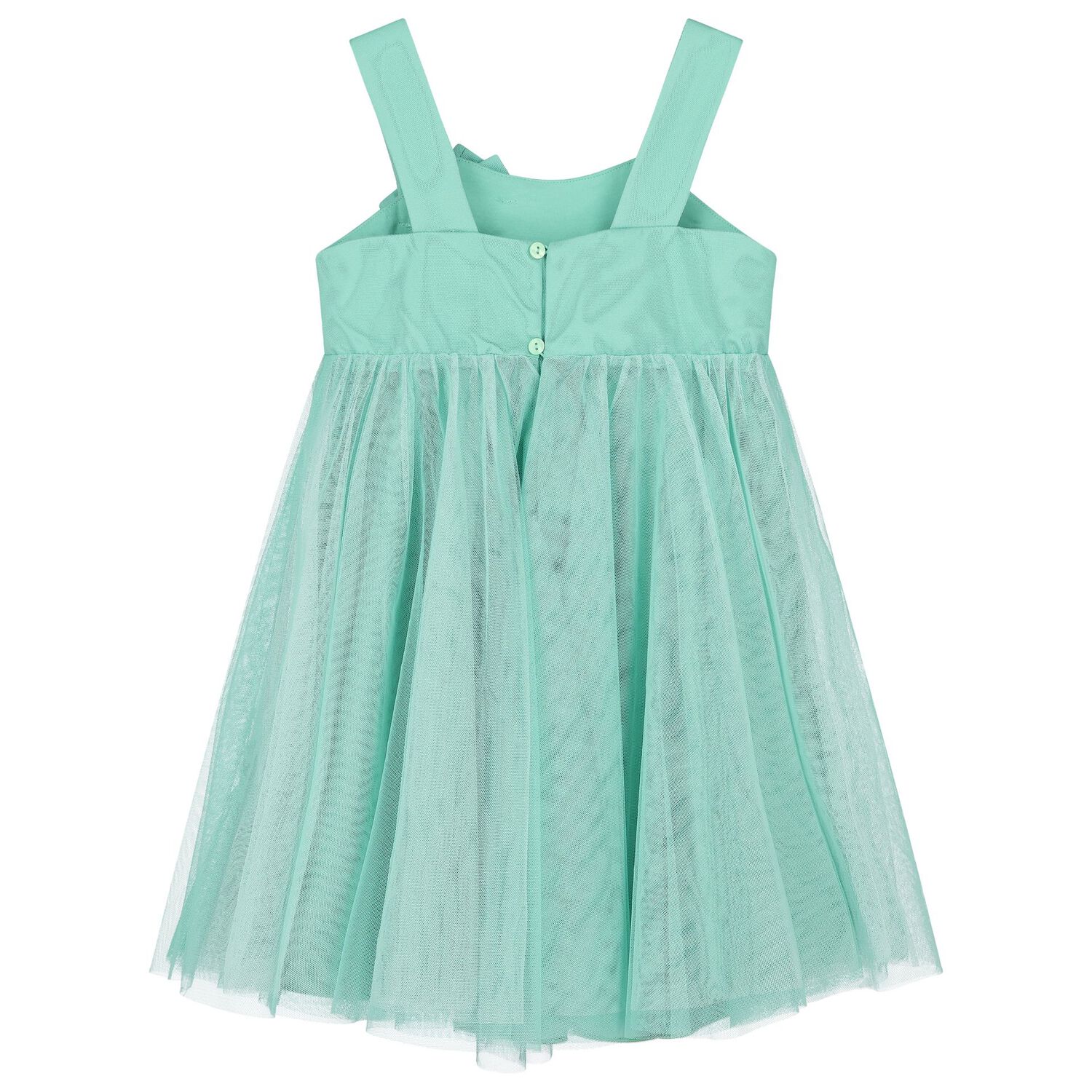 Girls Blue Flower Tulle Dress, 2, hi-res