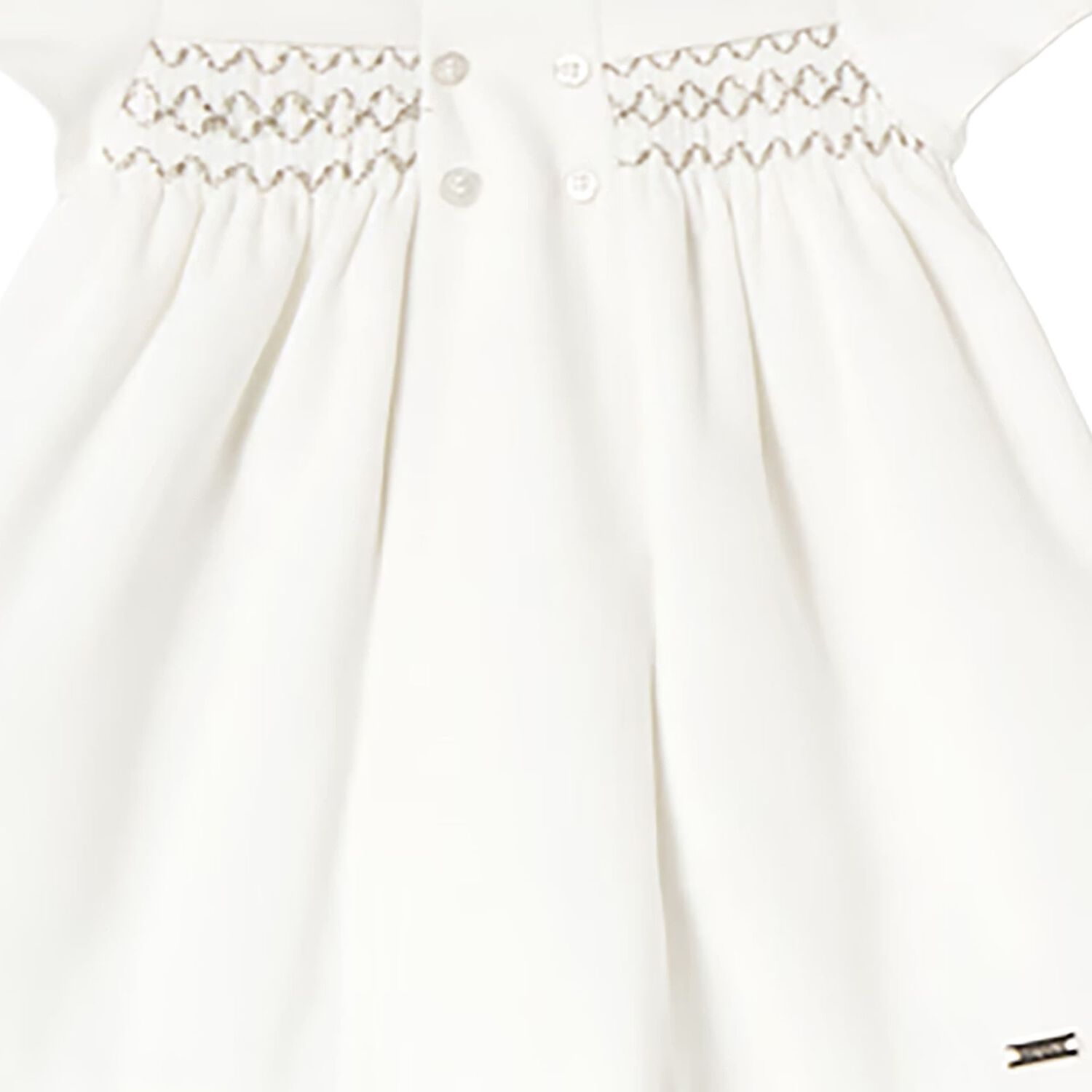 Baby Girls White Smocked Dress, 4, hi-res
