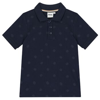 Boys Navy Blue Logo Polo Shirt