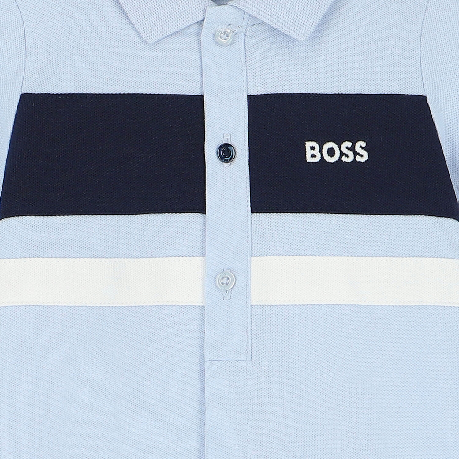 Baby Boys Blue Logo Polo Romper, 3, hi-res