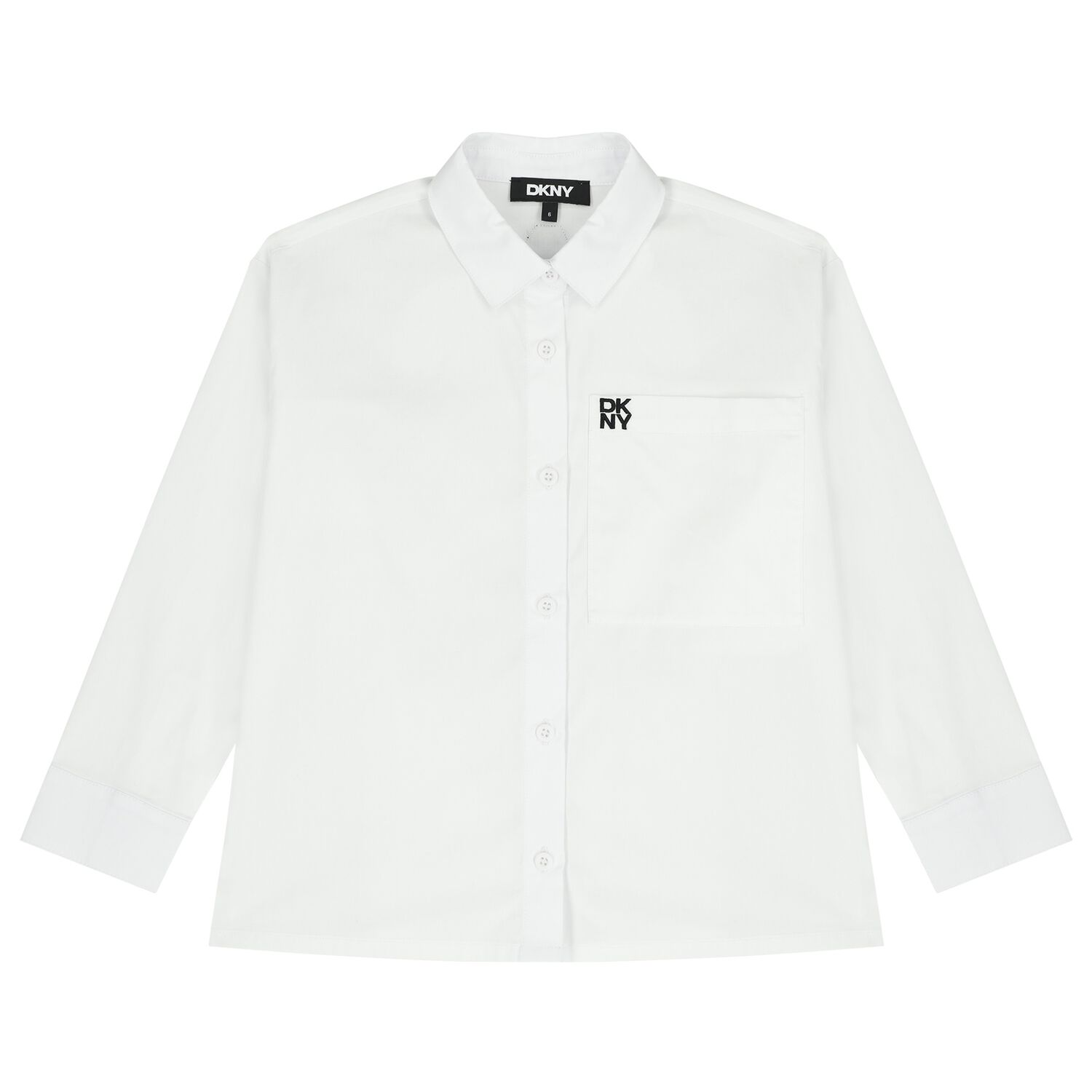 White Embroidered Logo Shirt, 1, hi-res