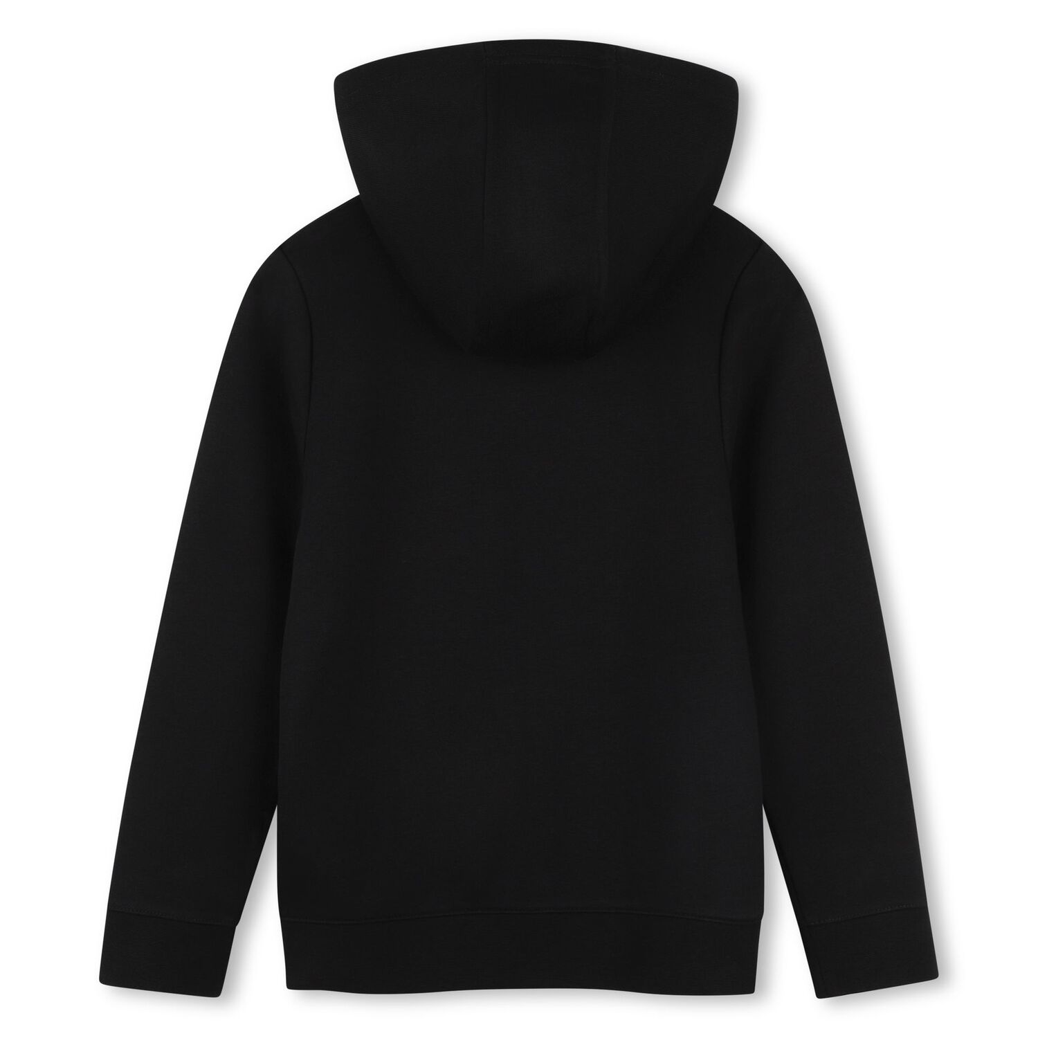 Boys Black Logo Hooded Zip Up Top, 1, hi-res