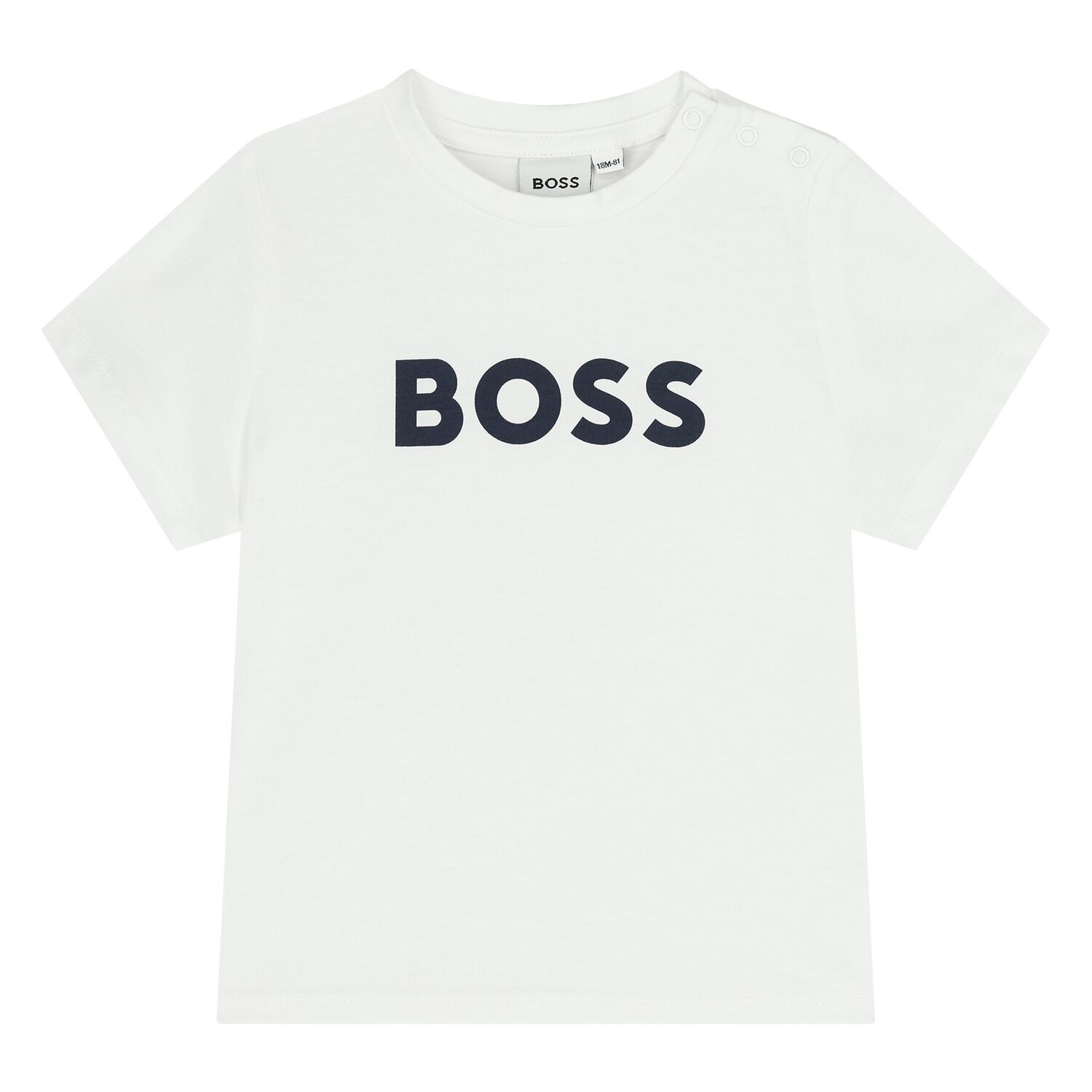 Younger Boys White Logo T-Shirt, 2, hi-res