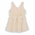 Girls Cream Tulle Dress, 1, hi-res