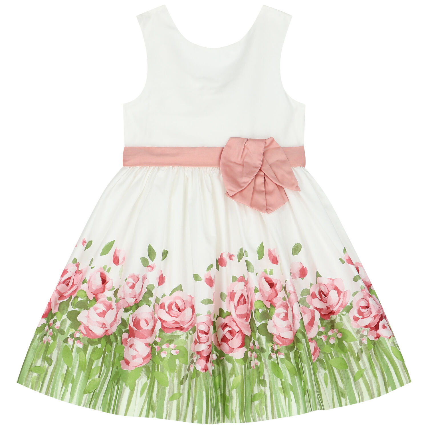 Girls White & Pink Floral Dress, 2, hi-res image number null