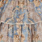 Girls Blue & Beige Floral Tiered Dress, 1, hi-res