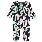 Baby Boys Navy Blue Logo Babygrow, 1, hi-res
